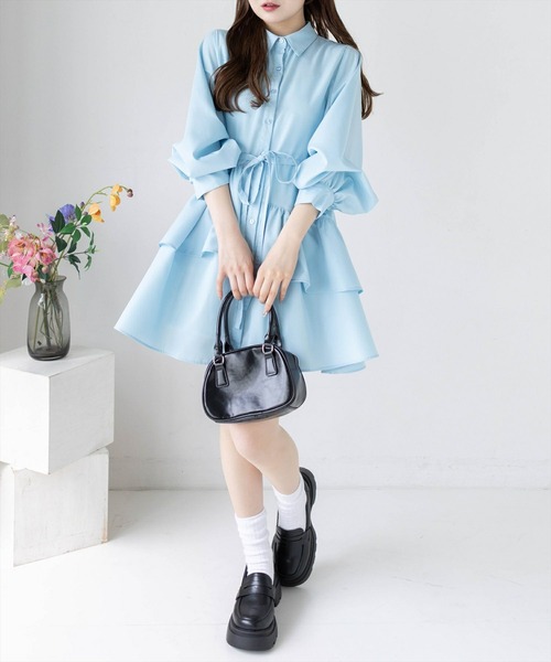 clear（クリア）の「マルチwayリボン付きミニワンピ&ビスチェセット[チュール アシメ ガーリー セットアップ]≪再入荷≫（ワンピース・レディース・オフホワイト/サックスブルー/イエロー・F）」の7枚目の写真