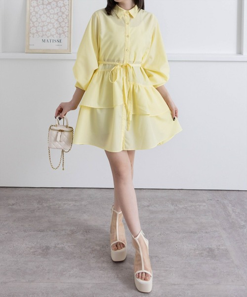 clear（クリア）の「マルチwayリボン付きミニワンピ&ビスチェセット[チュール アシメ ガーリー セットアップ]≪再入荷≫（ワンピース・レディース・オフホワイト/サックスブルー/イエロー・F）」の13枚目の写真