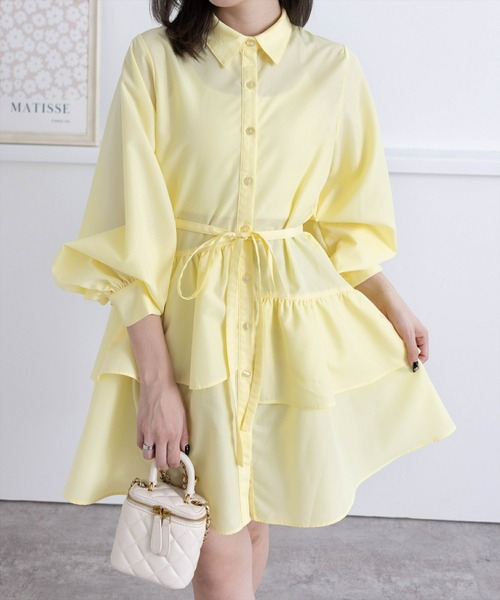 clear（クリア）の「マルチwayリボン付きミニワンピ&ビスチェセット[チュール アシメ ガーリー セットアップ]≪再入荷≫（ワンピース・レディース・オフホワイト/サックスブルー/イエロー・F）」の12枚目の写真