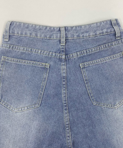 DAY CLOSET(デイ クローゼット)の「レディース ウエスト調節可能ダメージウォッシュ加工デニムパンツ(デニムパンツ・レディース・ブルー/ブラック・2XL/XL/M/S/L)」の5枚目の写真