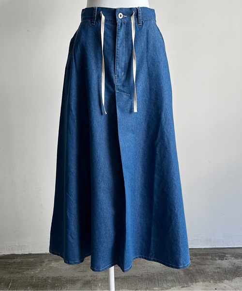 vent blanc(ヴァンブラン)の「SF : denicher 6oz DENIMフロントタックSK(デニムスカート・レディース・インディゴブルー/ダークインディゴブルー・FREE)」の9枚目の写真