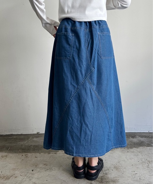 vent blanc(ヴァンブラン)の「SF : denicher 6oz DENIMフロントタックSK(デニムスカート・レディース・インディゴブルー/ダークインディゴブルー・FREE)」の8枚目の写真