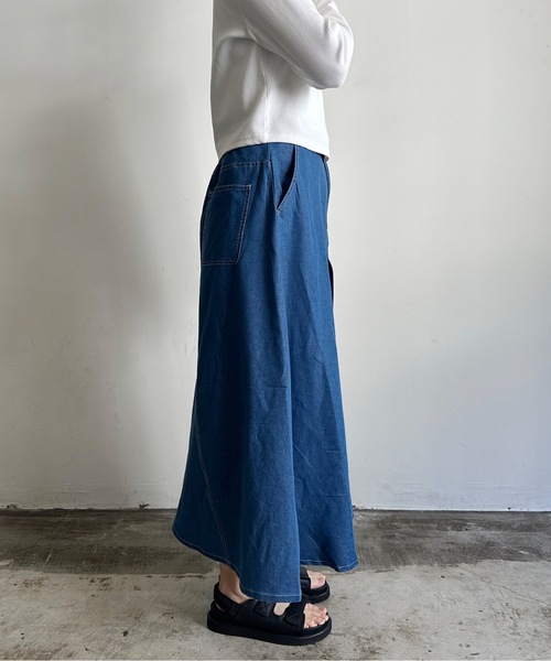 vent blanc(ヴァンブラン)の「SF : denicher 6oz DENIMフロントタックSK(デニムスカート・レディース・インディゴブルー/ダークインディゴブルー・FREE)」の7枚目の写真