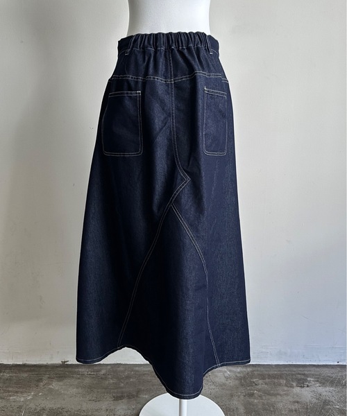 vent blanc(ヴァンブラン)の「SF : denicher 6oz DENIMフロントタックSK(デニムスカート・レディース・インディゴブルー/ダークインディゴブルー・FREE)」の17枚目の写真