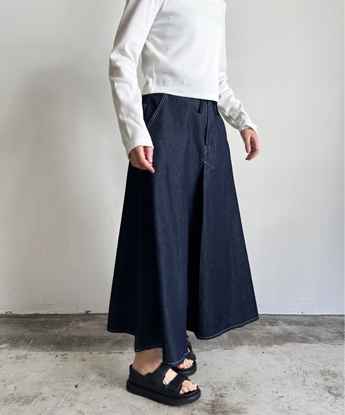 vent blanc(ヴァンブラン)の「SF : denicher 6oz DENIMフロントタックSK(デニムスカート・レディース・インディゴブルー/ダークインディゴブルー・FREE)」の13枚目の写真