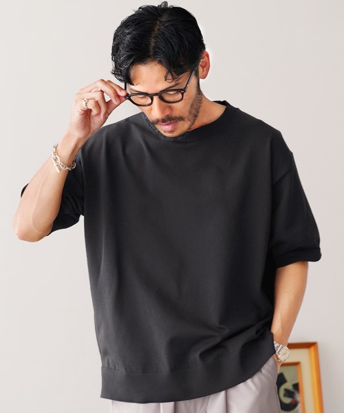 jiggys shop（ジギーズショップ）の「クルーネック サマーニット 5分袖Tシャツ（ニット/セーター・メンズ・ホワイト/チャコールグレー/グレー系その他/ホワイト系その他2/ホワイト系その他/ブラック系その他/ライトブルー/ブラック・MEDIUM/LARGE/X-LARGE）」の18枚目の写真