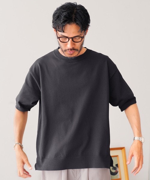 jiggys shop（ジギーズショップ）の「クルーネック サマーニット 5分袖Tシャツ（ニット/セーター・メンズ・ホワイト/チャコールグレー/グレー系その他/ホワイト系その他2/ホワイト系その他/ブラック系その他/ライトブルー/ブラック・MEDIUM/LARGE/X-LARGE）」の19枚目の写真