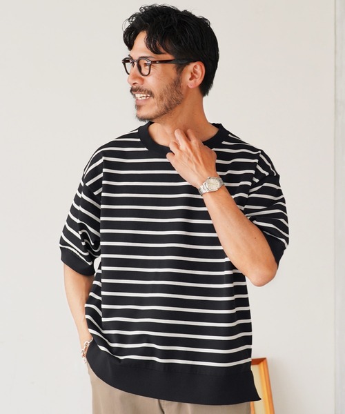 jiggys shop（ジギーズショップ）の「クルーネック サマーニット 5分袖Tシャツ（ニット/セーター・メンズ・ホワイト/チャコールグレー/グレー系その他/ホワイト系その他2/ホワイト系その他/ブラック系その他/ライトブルー/ブラック・MEDIUM/LARGE/X-LARGE）」の21枚目の写真