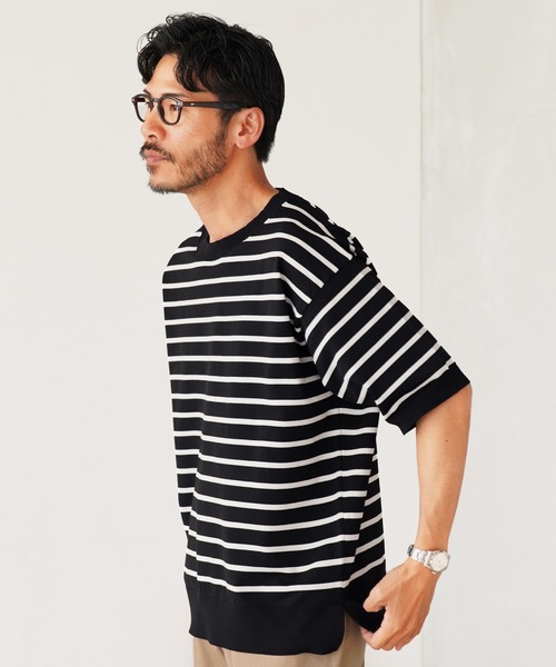 jiggys shop（ジギーズショップ）の「クルーネック サマーニット 5分袖Tシャツ（ニット/セーター・メンズ・ホワイト/チャコールグレー/グレー系その他/ホワイト系その他2/ホワイト系その他/ブラック系その他/ライトブルー/ブラック・MEDIUM/LARGE/X-LARGE）」の22枚目の写真