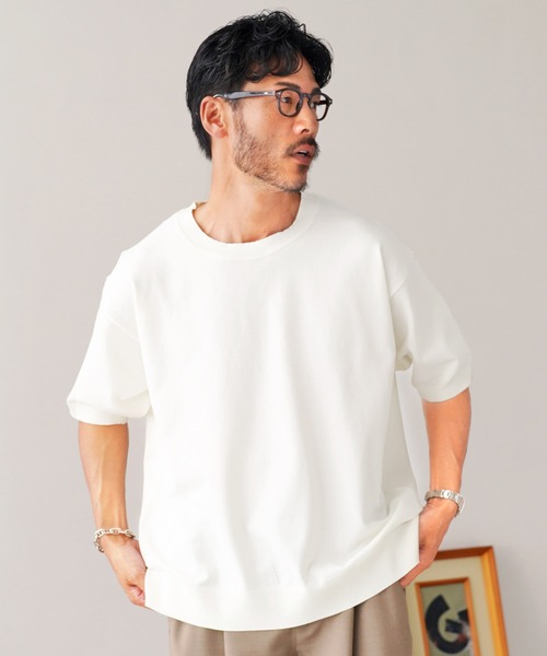jiggys shop（ジギーズショップ）の「クルーネック サマーニット 5分袖Tシャツ（ニット/セーター・メンズ・ホワイト/チャコールグレー/グレー系その他/ホワイト系その他2/ホワイト系その他/ブラック系その他/ライトブルー/ブラック・MEDIUM/LARGE/X-LARGE）」の10枚目の写真