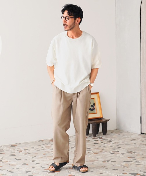 jiggys shop（ジギーズショップ）の「クルーネック サマーニット 5分袖Tシャツ（ニット/セーター・メンズ・ホワイト/チャコールグレー/グレー系その他/ホワイト系その他2/ホワイト系その他/ブラック系その他/ライトブルー/ブラック・MEDIUM/LARGE/X-LARGE）」の11枚目の写真