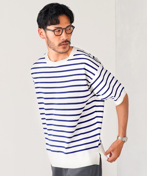 jiggys shop（ジギーズショップ）の「クルーネック サマーニット 5分袖Tシャツ（ニット/セーター・メンズ・ホワイト/チャコールグレー/グレー系その他/ホワイト系その他2/ホワイト系その他/ブラック系その他/ライトブルー/ブラック・MEDIUM/LARGE/X-LARGE）」の15枚目の写真