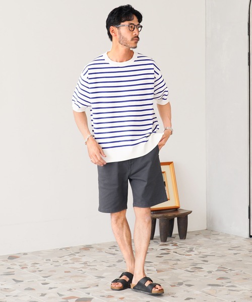 jiggys shop（ジギーズショップ）の「クルーネック サマーニット 5分袖Tシャツ（ニット/セーター・メンズ・ホワイト/チャコールグレー/グレー系その他/ホワイト系その他2/ホワイト系その他/ブラック系その他/ライトブルー/ブラック・MEDIUM/LARGE/X-LARGE）」の17枚目の写真