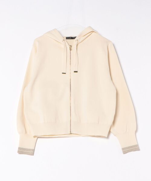 INTERPLANET（インタープラネット）の「超軽量ラメ配色ラインパーカー（パーカー・レディース・ブラック/アイボリー/インディゴブルー/ブラウン・FREE）」の12枚目の写真