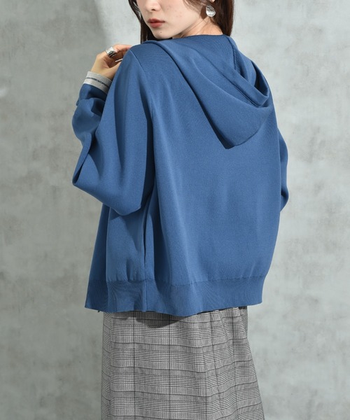 INTERPLANET（インタープラネット）の「超軽量ラメ配色ラインパーカー（パーカー・レディース・ブラック/アイボリー/インディゴブルー/ブラウン・FREE）」の18枚目の写真