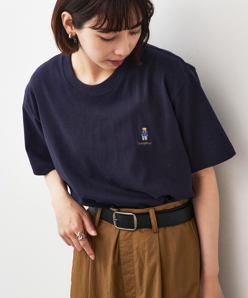THE FINAL VIEW(ザファイナルビュー)の「【THE FINAL VIEW】TEDDY BEAR ワンポイント刺繍 Tシャツ テディベア ユニセックス(Tシャツ/カットソー・レディース・ブラック/ホワイト/ネイビー/ベージュ/カーキ/ベビーピンク/バーガンディー/スミクロ・S/M/L/XL)」の20枚目の写真