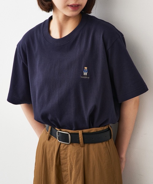 THE FINAL VIEW(ザファイナルビュー)の「【THE FINAL VIEW】TEDDY BEAR ワンポイント刺繍 Tシャツ テディベア ユニセックス(Tシャツ/カットソー・レディース・ブラック/ホワイト/ネイビー/ベージュ/カーキ/ベビーピンク/バーガンディー/スミクロ・S/M/L/XL)」の21枚目の写真