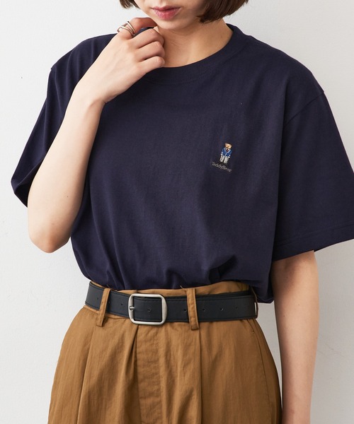 THE FINAL VIEW(ザファイナルビュー)の「【THE FINAL VIEW】TEDDY BEAR ワンポイント刺繍 Tシャツ テディベア ユニセックス(Tシャツ/カットソー・レディース・ブラック/ホワイト/ネイビー/ベージュ/カーキ/ベビーピンク/バーガンディー/スミクロ・S/M/L/XL)」の22枚目の写真