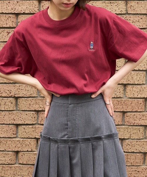 THE FINAL VIEW(ザファイナルビュー)の「【THE FINAL VIEW】TEDDY BEAR ワンポイント刺繍 Tシャツ テディベア ユニセックス(Tシャツ/カットソー・レディース・ブラック/ホワイト/ネイビー/ベージュ/カーキ/ベビーピンク/バーガンディー/スミクロ・S/M/L/XL)」の15枚目の写真