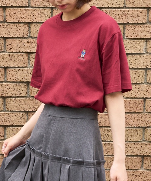 THE FINAL VIEW(ザファイナルビュー)の「【THE FINAL VIEW】TEDDY BEAR ワンポイント刺繍 Tシャツ テディベア ユニセックス(Tシャツ/カットソー・レディース・ブラック/ホワイト/ネイビー/ベージュ/カーキ/ベビーピンク/バーガンディー/スミクロ・S/M/L/XL)」の16枚目の写真