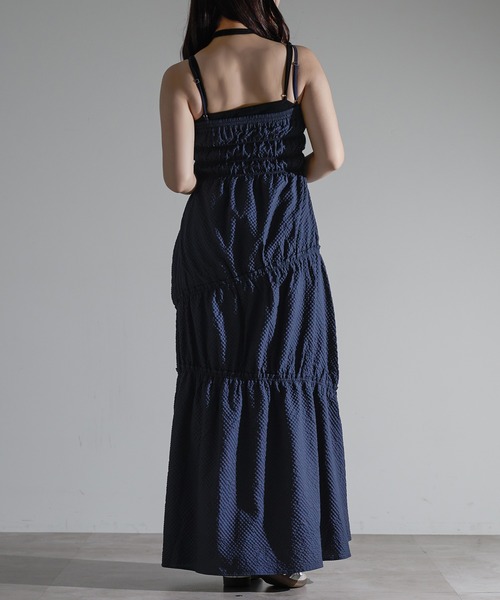 apres jour mignon（アプレジュールミニョン）の「シャーリングキャミワンピース【ZOZOTOWN限定アイテム】（ワンピース・レディース・レッド/ネイビー/オフホワイト・SMALL/X-LARGE/MEDIUM）」の15枚目の写真