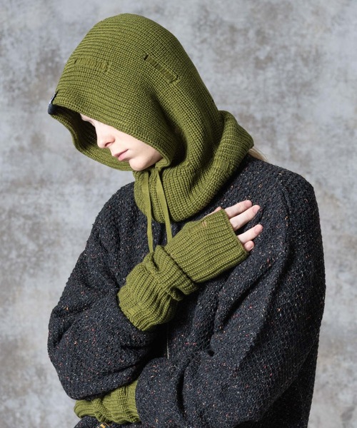 glamb（グラム）の「Grunge Hoodie Snood / グランジフーディスヌード（ネックウォーマー/スヌード・メンズ・ブラック/ワイン/グリーン・FREE）」の2枚目の写真