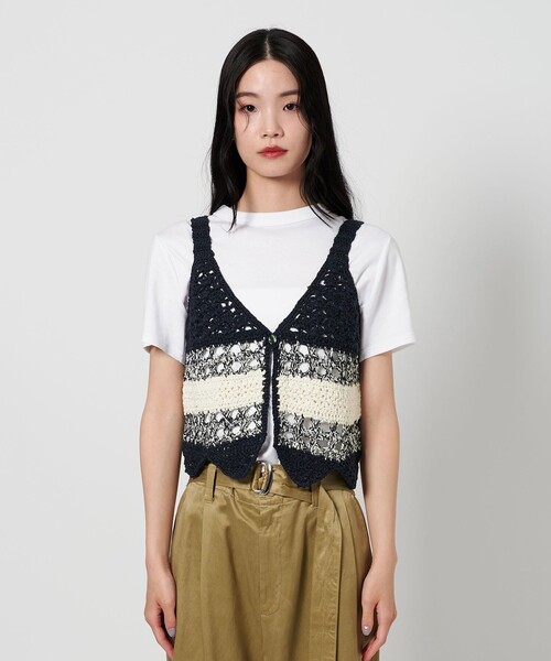 ニットベスト　LOGAN knitting mills ―2WAY― セール】【別注】＜LOGAN knitting mills＞ニット ベスト -2WAY