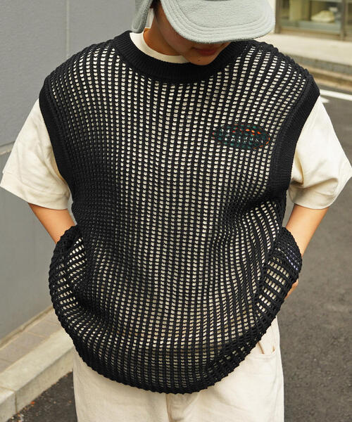 ニット セーター MANASTASH(マナスタッシュ)　W's PATCHWORK VEST　パッチワークベスト レディース MANASTASH(マナスタッシュ) W's PATCHWORK VEST パッチワーク