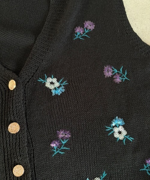 Unitage（ユニテージ）の「フラワースパンコールニットベスト（ベスト・レディース・オレンジ/ホワイト/ブラック・FREE）」の17枚目の写真