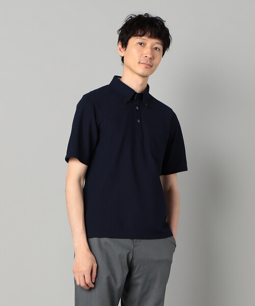 COMME CA MEN(コムサメン)の「ボタンダウン ポロシャツ(ポロシャツ・メンズ・ブラック/カーキ/ホワイト/ネイビー・L/M)」の1枚目の写真