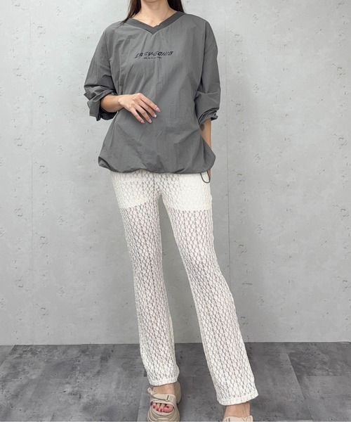 Per sist ence(パーシエンス)の「カットレースソフトフレアパンツ(その他パンツ・レディース・ブラウン/アイボリー/ブラック・ONE SIZE)」の4枚目の写真