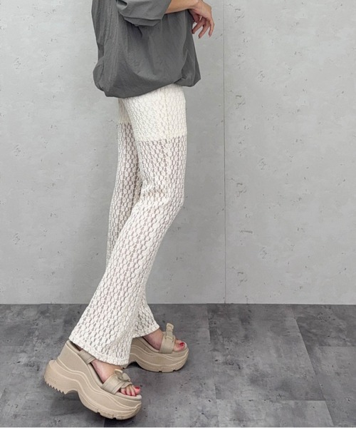 Per sist ence(パーシエンス)の「カットレースソフトフレアパンツ(その他パンツ・レディース・ブラウン/アイボリー/ブラック・ONE SIZE)」の14枚目の写真