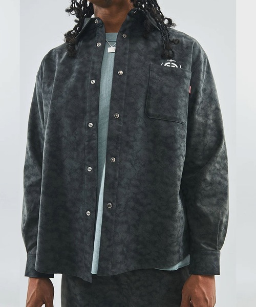 美品♡セオリー レザーシャツ 羊革 リアルレザー ブラック ロゴ入りボタン 38 CHROME HEARTS(クロムハーツ) クロスボタンレザーシャツ