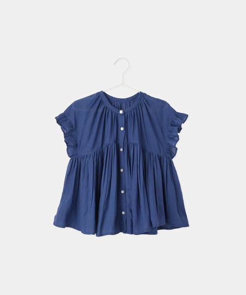ROPE' PICNIC（ロペピクニック）の「【KIDS/キッズ】コットンボイルギャザーブラウス/リンクコーデ（シャツ/ブラウス・キッズ・ブラック/オフホワイト/ブルー・S/M/L）」の5枚目の写真