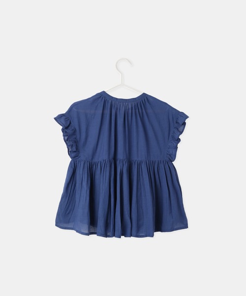 ROPE' PICNIC（ロペピクニック）の「【KIDS/キッズ】コットンボイルギャザーブラウス/リンクコーデ（シャツ/ブラウス・キッズ・ブラック/オフホワイト/ブルー・S/M/L）」の6枚目の写真