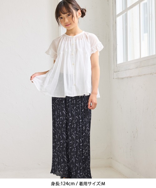 ROPE' PICNIC（ロペピクニック）の「【KIDS/キッズ】コットンボイルギャザーブラウス/リンクコーデ（シャツ/ブラウス・キッズ・ブラック/オフホワイト/ブルー・S/M/L）」の22枚目の写真