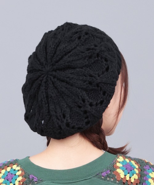 チチカカ（チチカカ）の「ニットベレー帽（ハンチング/ベレー帽・レディース・ブラック/ブルーグリーン/アイボリー・FREE）」の6枚目の写真