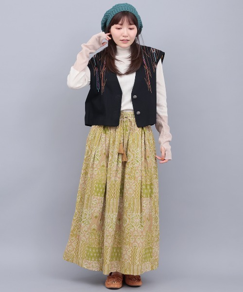 チチカカ（チチカカ）の「ニットベレー帽（ハンチング/ベレー帽・レディース・ブラック/ブルーグリーン/アイボリー・FREE）」の8枚目の写真