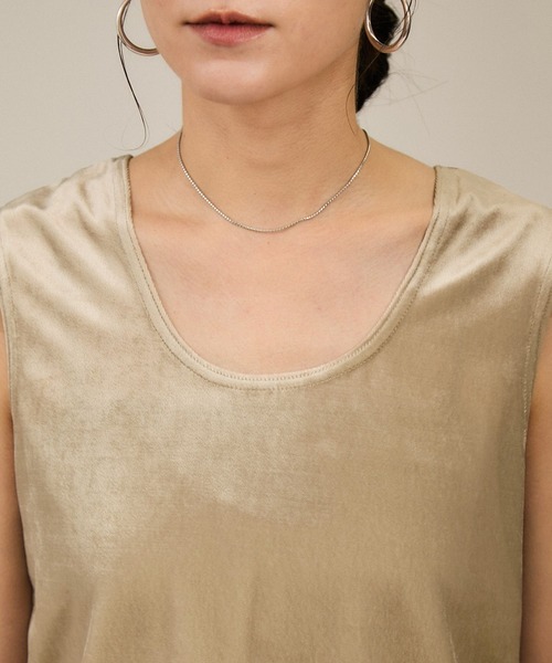 SALON adam et rope'（サロン アダム エ ロペ）の「トリアセベロア前後2WAYノースリーブ/タンクトップ / セットアップ対応（タンクトップ・レディース・ベージュ/ブラック・FREE）」の13枚目の写真