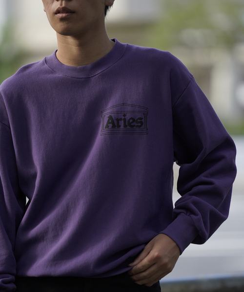 ARIES（アリーズ）の「【ARIES / アリーズ】PREMIUM TEMPLE SWEATSHIRT（スウェット・メンズ・ベージュ/パープル系その他/ピンク・SMALL/MEDIUM/LARGE/X-LARGE）」の2枚目の写真