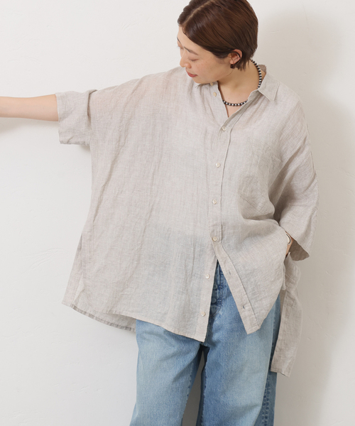 journal standardluxeカットソー⭐️ 60リネンガーゼ ワイドシャツ（シャツ/ブラウス）｜JOURNAL
