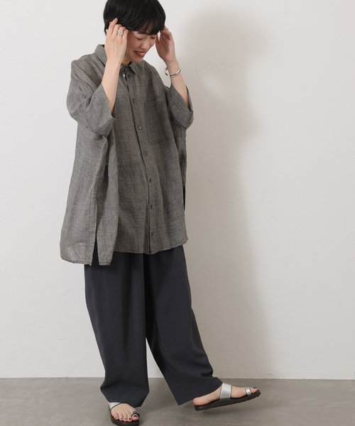 60リネンガーゼ ワイドシャツ（シャツ/ブラウス）｜JOURNAL