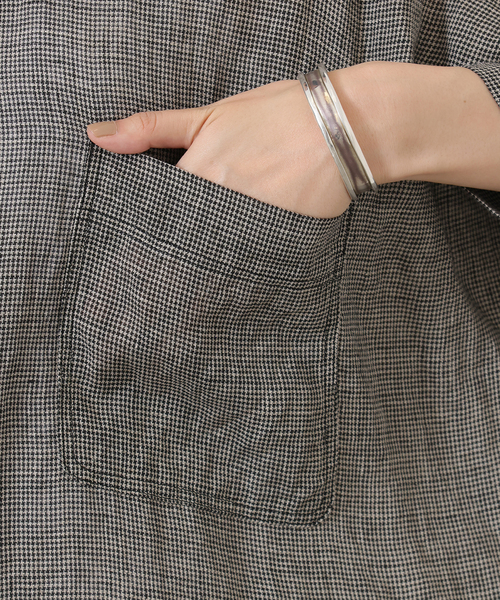 JOURNAL STANDARD LUXE（ジャーナルスタンダード　ラックス）の「60リネンガーゼ ワイドシャツ（シャツ/ブラウス・レディース・ベージュ/ブラック・FREE）」の18枚目の写真