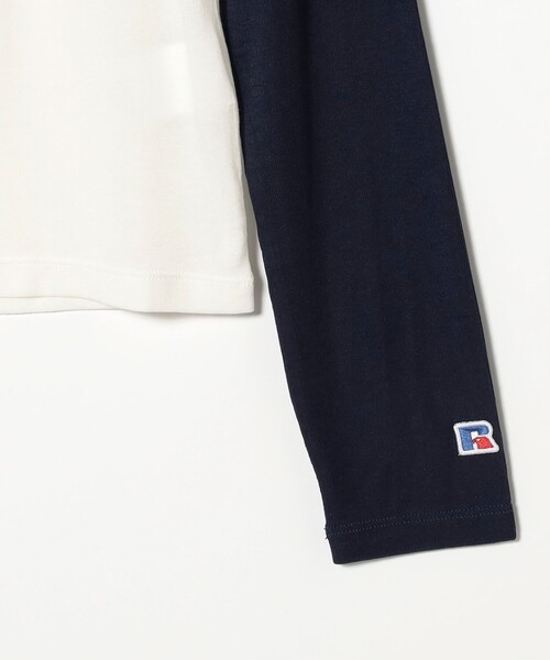 Russell Athletic（ラッセルアスレティック）の「RUSSELL ATHLETIC / ラグラン ロング スリーブ Tシャツ（Tシャツ/カットソー・レディース・ホワイト/サックスブルー・MEDIUM）」の5枚目の写真
