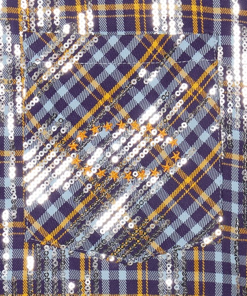 AFB（エーエフビー）の「SPANGLE SHIRTS L/S（シャツ/ブラウス・メンズ・ブルー/ブラック・L/M）」の3枚目の写真