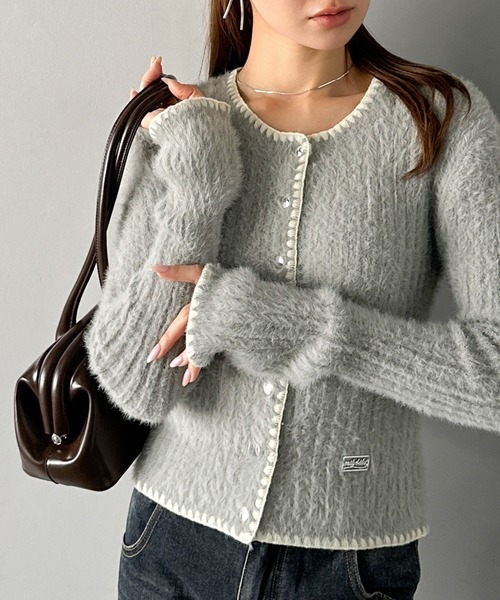 セール】【mily bilet】配色シェルステッチが愛らしい♪プレート付き