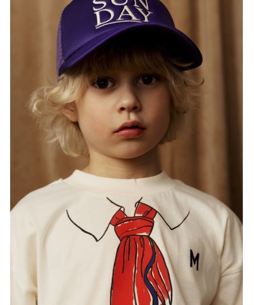 Mini Rodini(ミニロディーニ)の「mini rodini / SUNDAYロゴキャップ(キャップ・キッズ・パープル・52cm)」の3枚目の写真