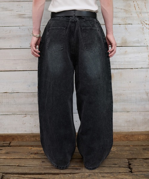 kutir(クティール)の「HEAVY OUNCE DUCK BAGGY PANTS/ヘビーオンスダックバギーパンツ(デニムパンツ・メンズ・グレー/ブラック・SMALL/MEDIUM/LARGE)」の6枚目の写真