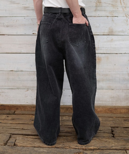 kutir(クティール)の「HEAVY OUNCE DUCK BAGGY PANTS/ヘビーオンスダックバギーパンツ(デニムパンツ・メンズ・グレー/ブラック・SMALL/MEDIUM/LARGE)」の8枚目の写真