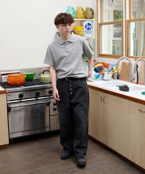 kutir(クティール)の「HEAVY OUNCE DUCK BAGGY PANTS/ヘビーオンスダックバギーパンツ(デニムパンツ・メンズ・グレー/ブラック・SMALL/MEDIUM/LARGE)」の4枚目の写真